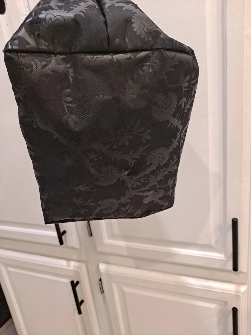 High Museum Of Art Atlanta Black Damask Floral Satin Nylon Tote Gold Medallion